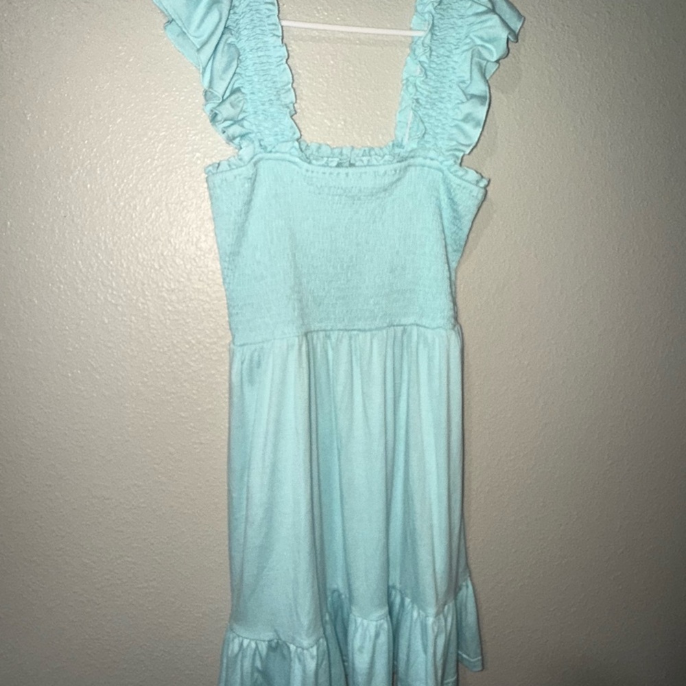 Amazon Essentials Light Blue Ruffle Dress